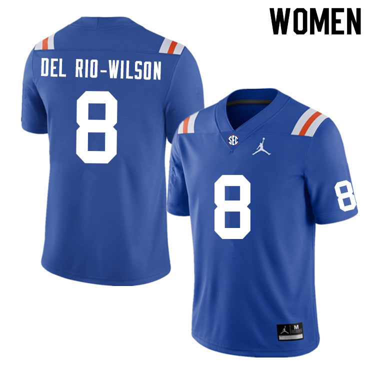 Women #8 Carlos Del Rio-Wilson Florida Gators College Football Jerseys Sale-Throwback - Click Image to Close